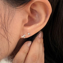 [925 Silver] เจาะ X-Line (2 แบบ) 20G เจาะร่างกาย เจาะหลัง เจาะกระดูกอ่อน 