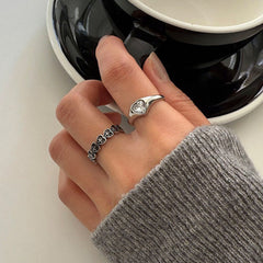 [サージカル] キュービック ハートポイント リング 金属アレルギー対応 / サージカルステンレス