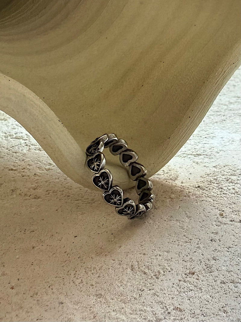 [サージカル] アンティーク クロスインハート リング アンティーク調 クロスインハート