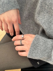 [サージカル] アンティーク クロスインハート リング アンティーク調 クロスインハート