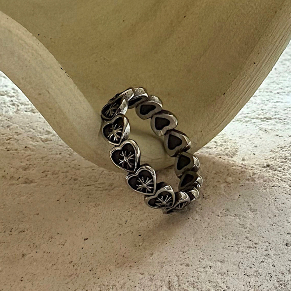 [サージカル] アンティーク クロスインハート リング アンティーク調 クロスインハート