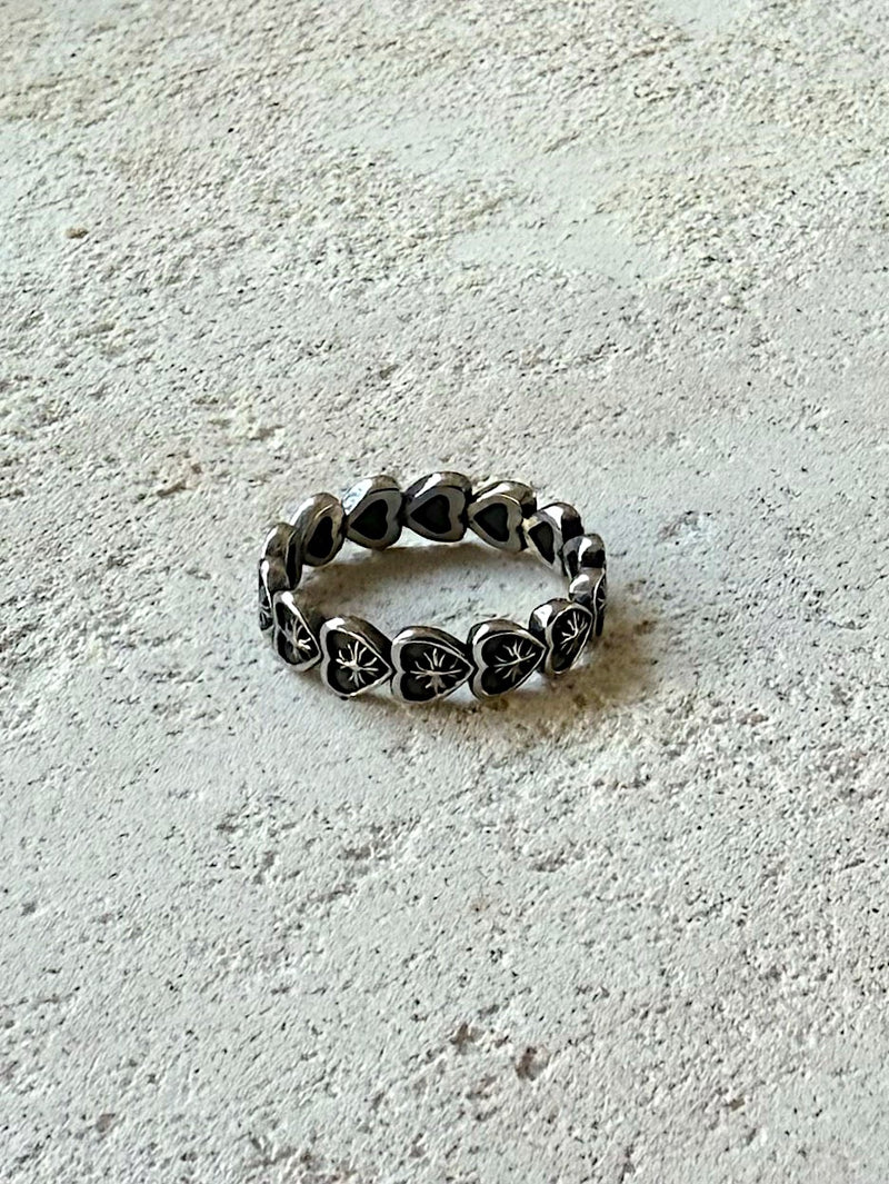 [サージカル] アンティーク クロスインハート リング アンティーク調 クロスインハート