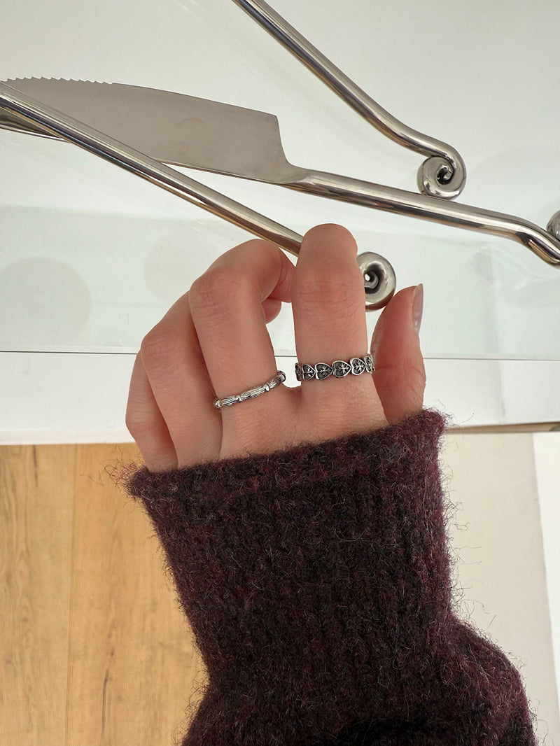 [サージカル] アンティーク クロスインハート リング アンティーク調 クロスインハート