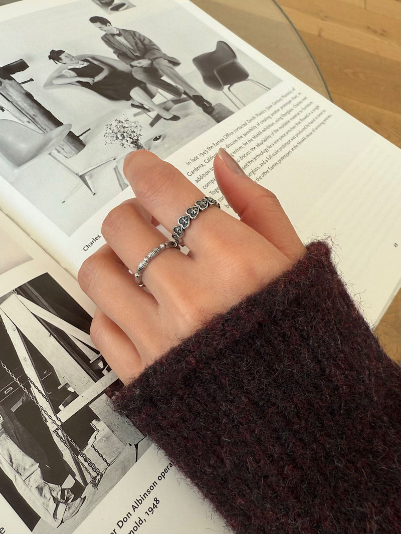 [サージカル] アンティーク クロスインハート リング アンティーク調 クロスインハート