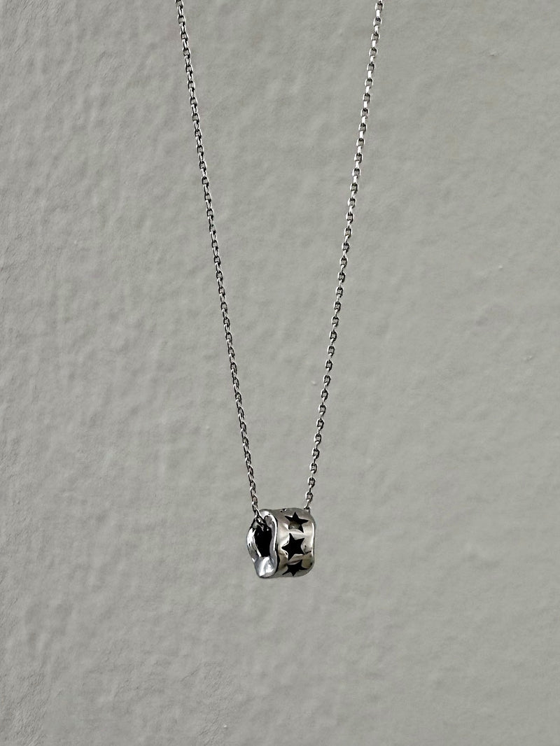 สร้อยคอเชือกถักสีดำลายเสือดาวและโลหะ (3 สี) ปรับความยาวได้ 