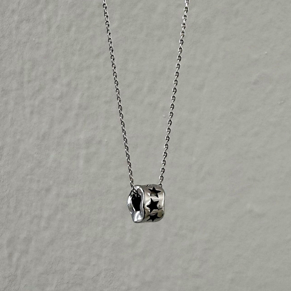 สร้อยคอเชือกถักสีดำลายเสือดาวและโลหะ (3 สี) ปรับความยาวได้ 