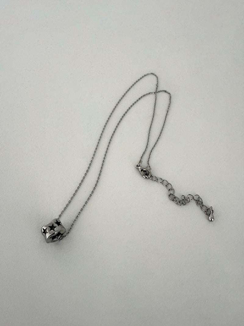 สร้อยคอเชือกถักสีดำลายเสือดาวและโลหะ (3 สี) ปรับความยาวได้ 