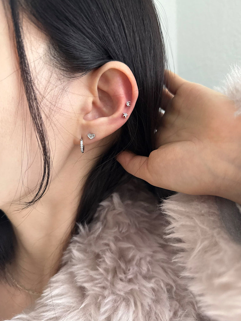 [Surgical] Cross X Piercing (2 types/3 colors) 16G 