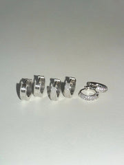 [全サージカルステンレス] グリッター ボールド ワンタッチ リングピアス フープピアス (3Type) 両耳用