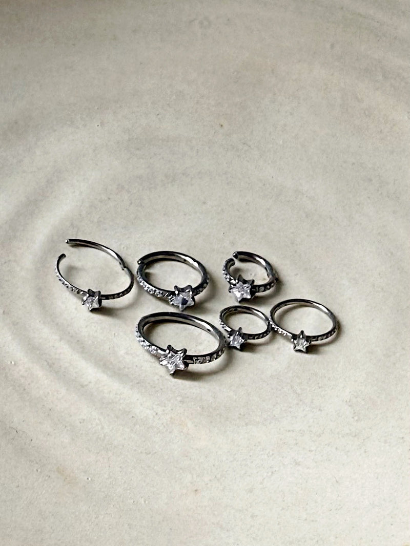チタン] キュービック スター セグメントリング ピアス (2Type/ 3Size