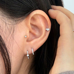 [チタン] キュービック スター セグメントリング ピアス (2Type/ 3Size) 太さ0.8mm / 1.2mm