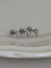 [サージカル]キュービック クロス ピアス (3Type)  16G 軟骨 ボディピアス ファッションピアス
