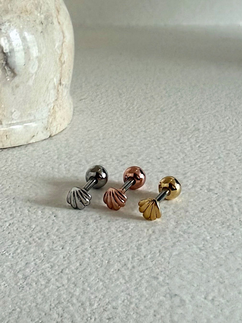 サージカル]ミニシェルピアス (3Color) 16G シェルモチーフ 貝 マリン