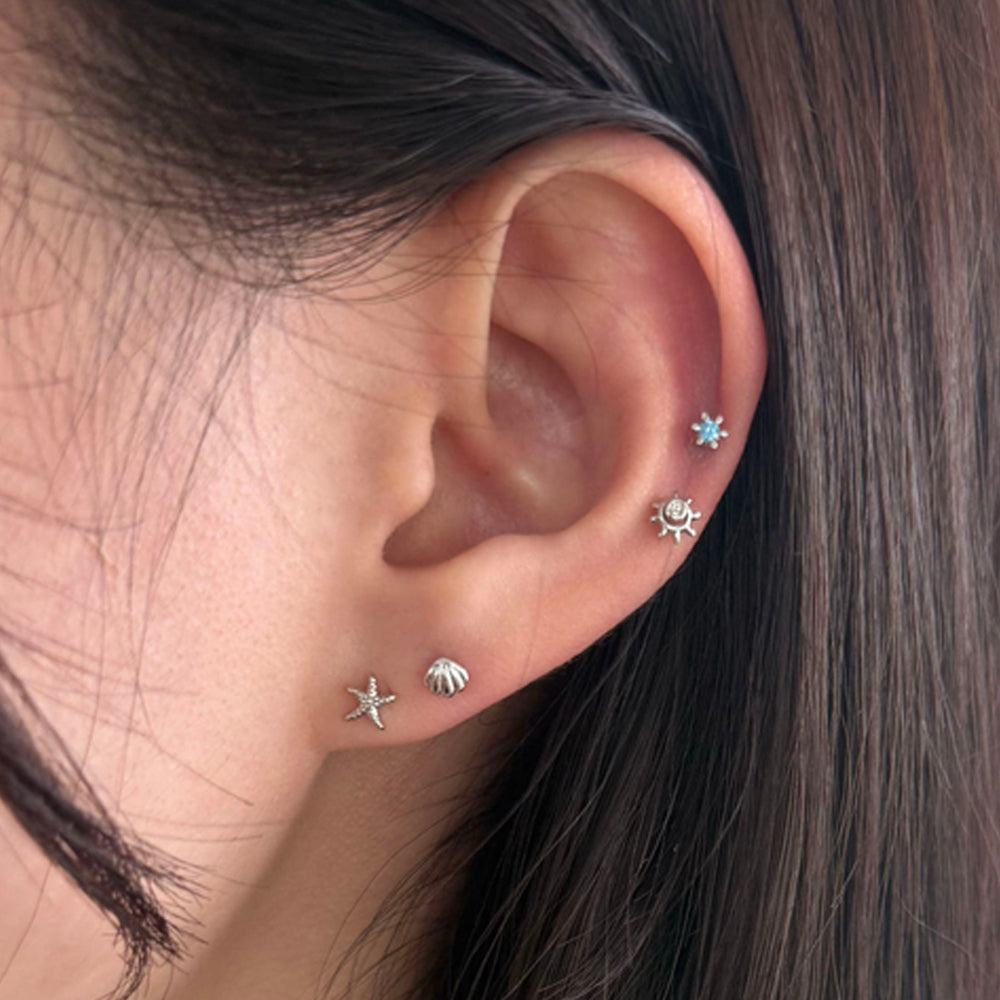サージカル]ミニシェルピアス (3Color) 16G シェルモチーフ 貝 マリン