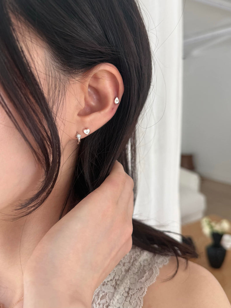 [925 Silver]サンディング キュービック マットスパークル 20G ボディピアス