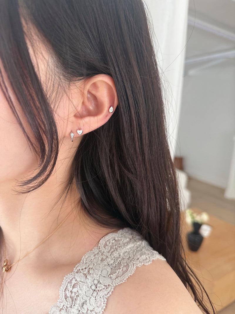 [925 Silver]サンディング キュービック マットスパークル 20G ボディピアス