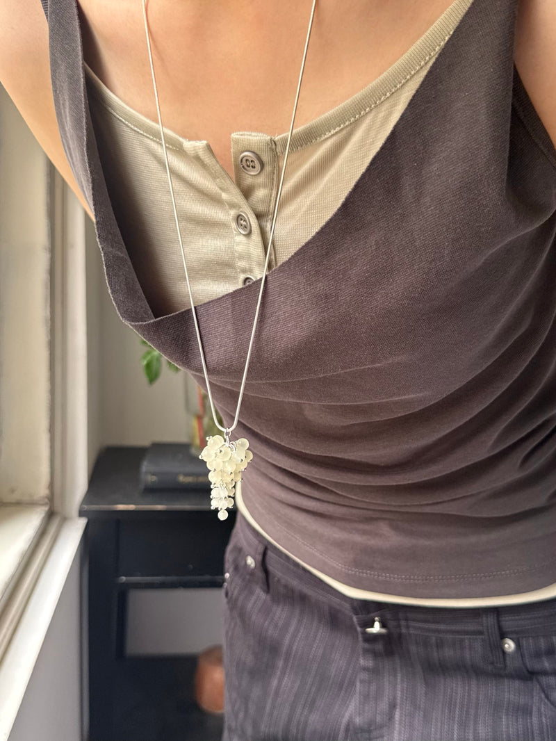 [Surgical] Autumn Color String Heart Long Necklace (3 colors/adjustable length)
