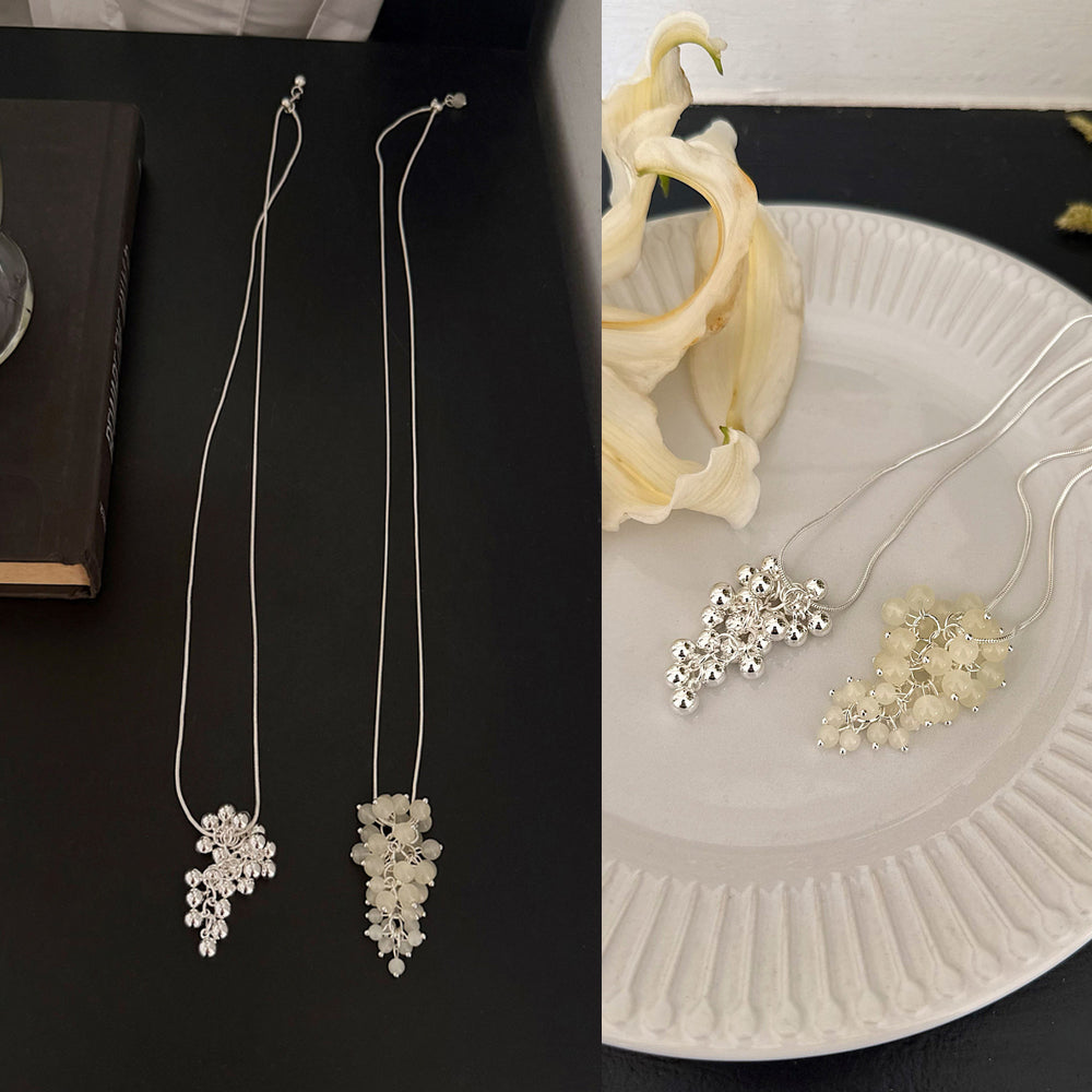 [Surgical] Autumn Color String Heart Long Necklace (3 colors/adjustable length)
