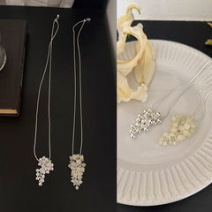 [Surgical] Autumn Color String Heart Long Necklace (3 colors/adjustable length)