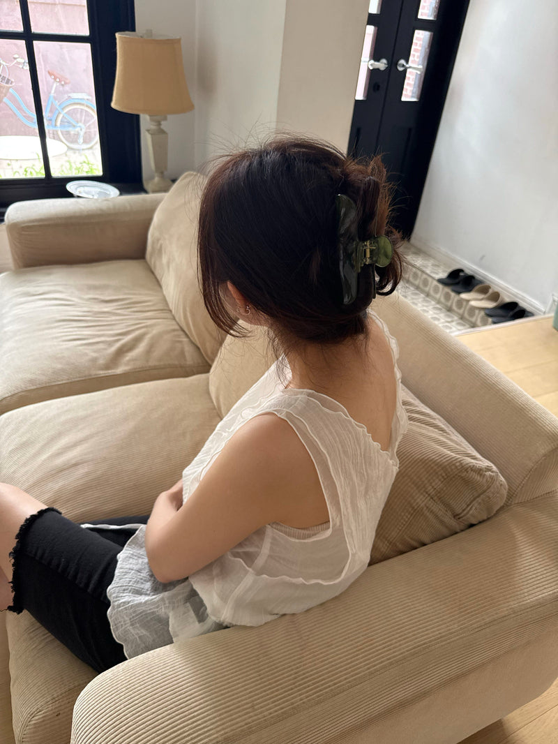 ニュアンスマーブル フレンチスクエア ヘアクリップ 5color