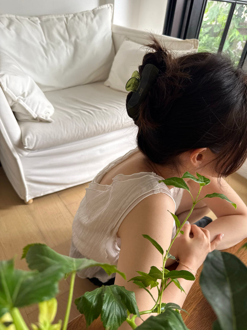 ニュアンスマーブル フレンチスクエア ヘアクリップ 5color