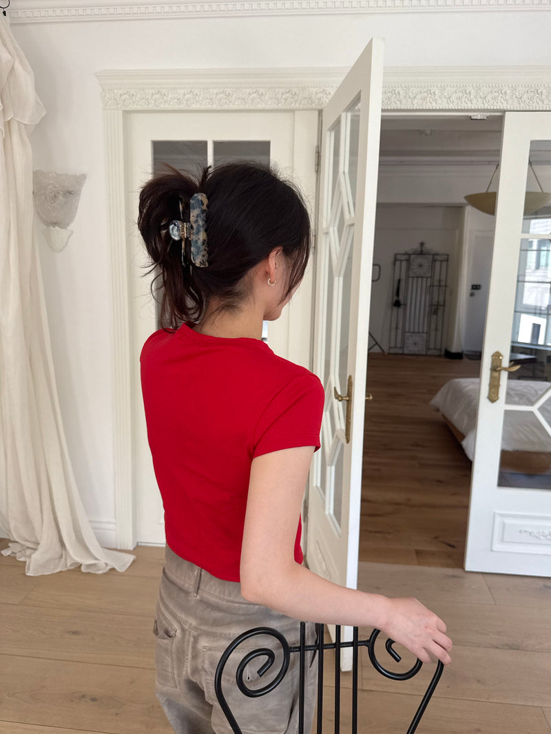 ニュアンスマーブル フレンチスクエア ヘアクリップ 5color