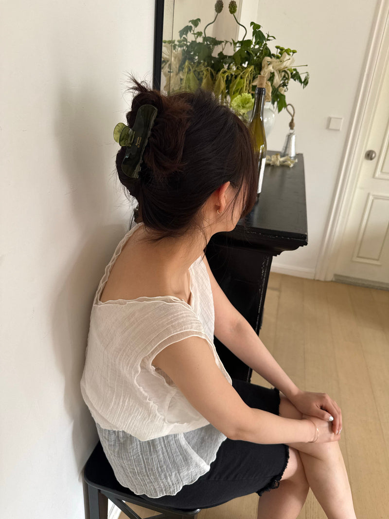 ニュアンスマーブル フレンチスクエア ヘアクリップ 5color