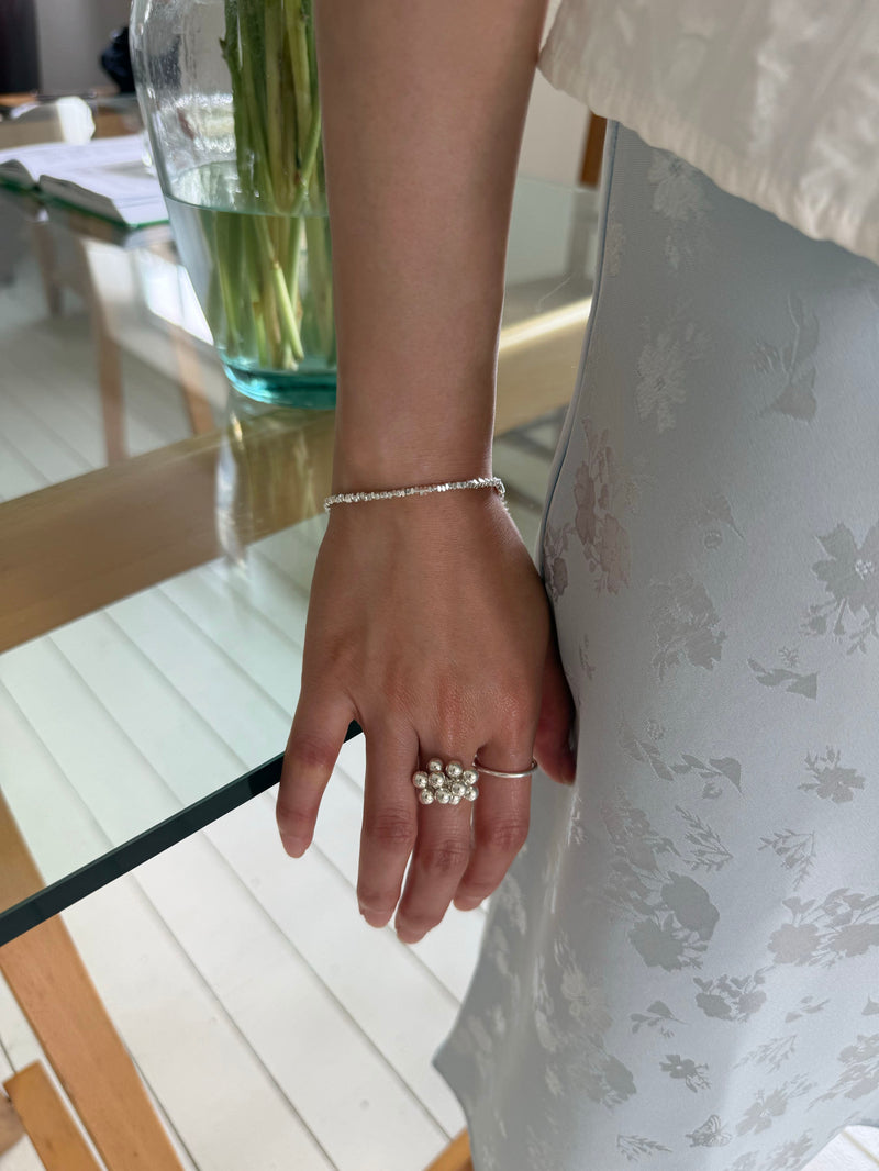 [925 Silver] Bubble Ball Gemstone Bracelet (3color)