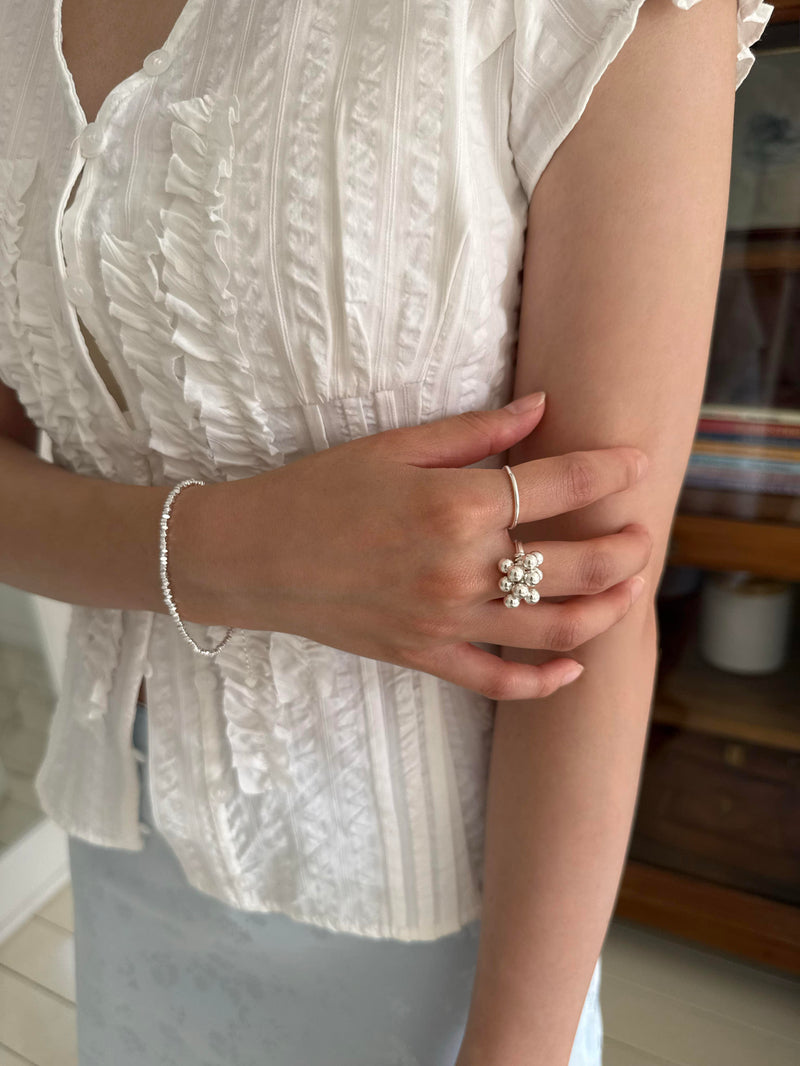 [925 Silver] Bubble Ball Gemstone Bracelet (3color)