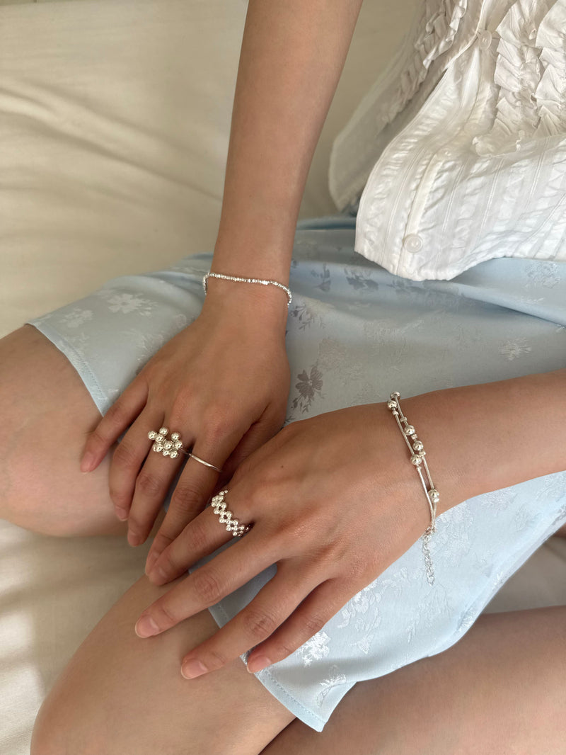 [925 Silver] Bubble Ball Gemstone Bracelet (3color)