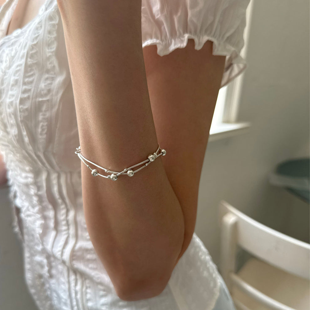 [925 Silver] Bubble Ball Gemstone Bracelet (3color)