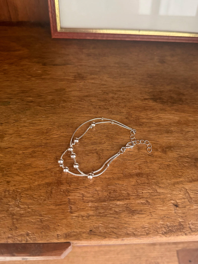 [925 Silver] Bubble Ball Gemstone Bracelet (3color)