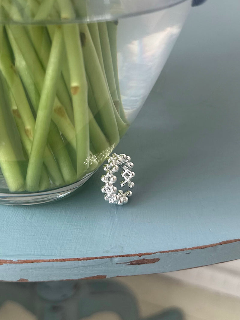 [925 Silver] Triple Cubic Sparkling Ring