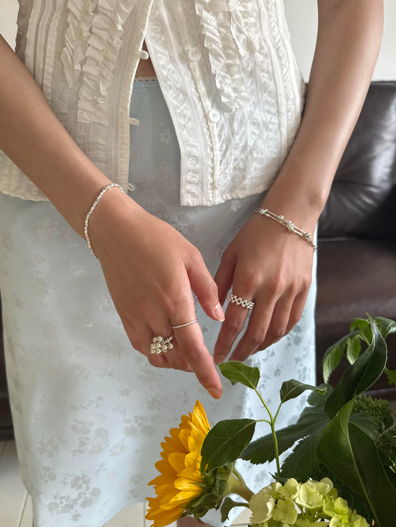 [925 Silver] Triple Cubic Sparkling Ring