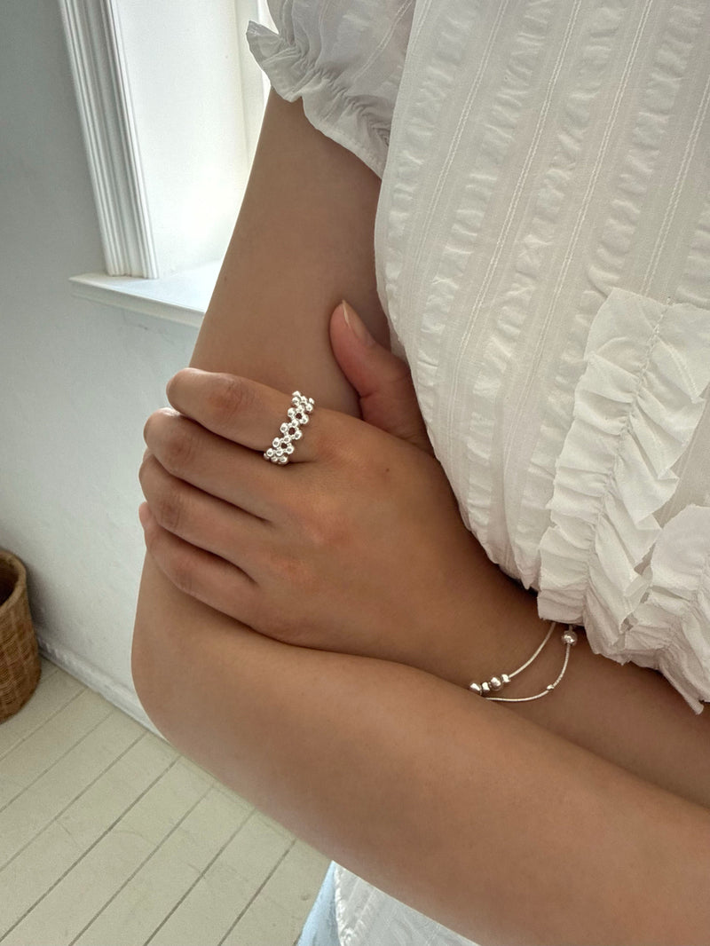 [925 Silver] Triple Cubic Sparkling Ring