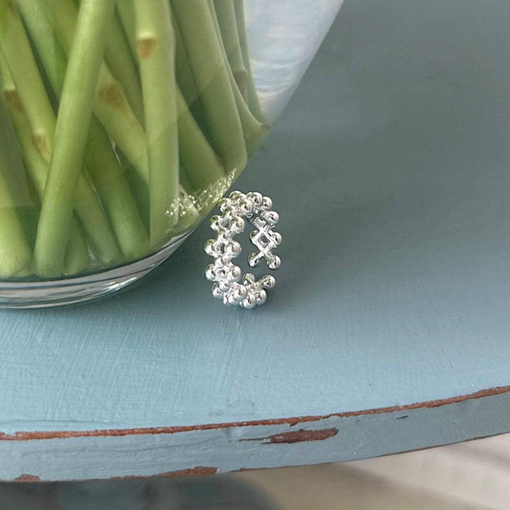 [925 Silver] Triple Cubic Sparkling Ring