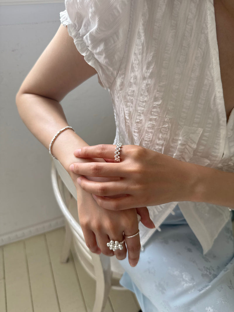 [925 Silver] Triple Cubic Sparkling Ring