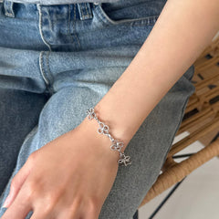 全体サージカル クローバーループチェーンブレスレット 四つ葉クローバー