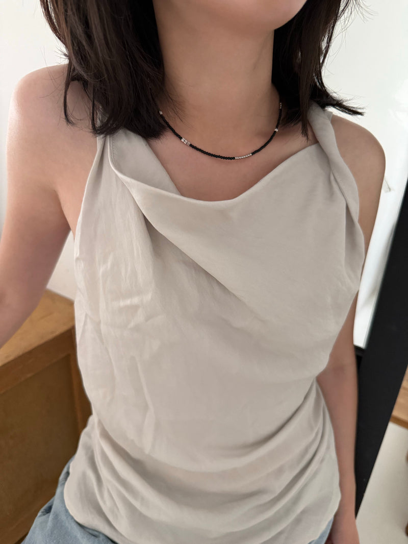 ボールミックス スリムカラービーズネックレス（3Color）サージカルステンレス