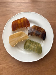 マーブルライン ハーフムーンバンスクリップ (4Color)  ヘアクリップ