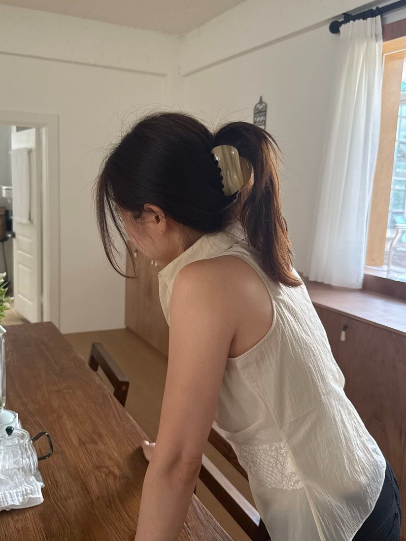 マーブルライン ハーフムーンバンスクリップ (4Color)  ヘアクリップ