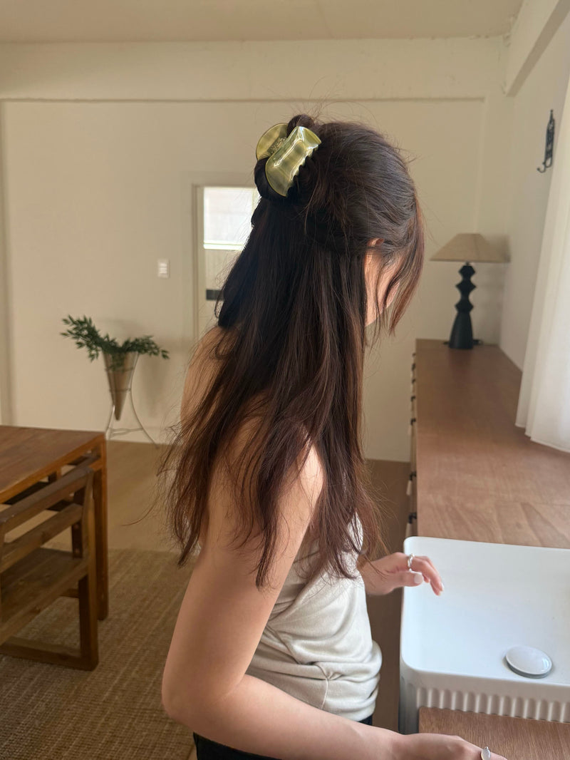マーブルライン ハーフムーンバンスクリップ (4Color)  ヘアクリップ