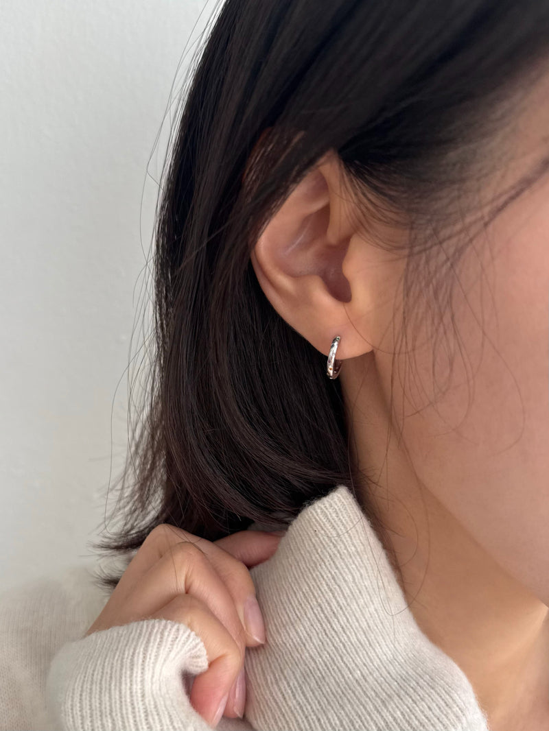 [サージカルステンレスポスト] レインボーキュービック ワンタッチリングピアス 両耳用