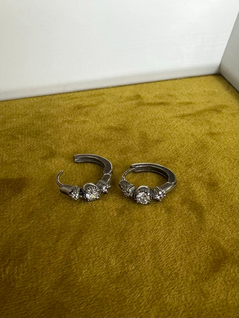 [全サージカル] トリプルキュービック ワンタッチリングピアス 両耳用