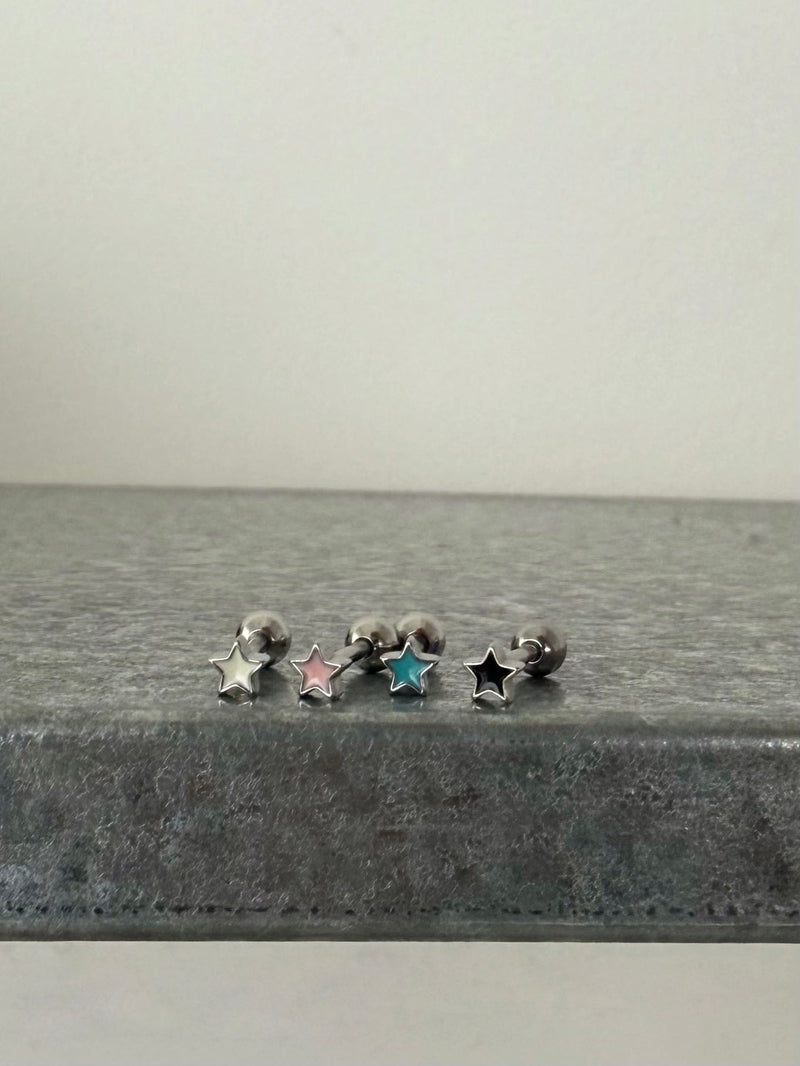 [全サージカル]ソフトカラースター ボディピアス (4Color) 16G ピアッシング