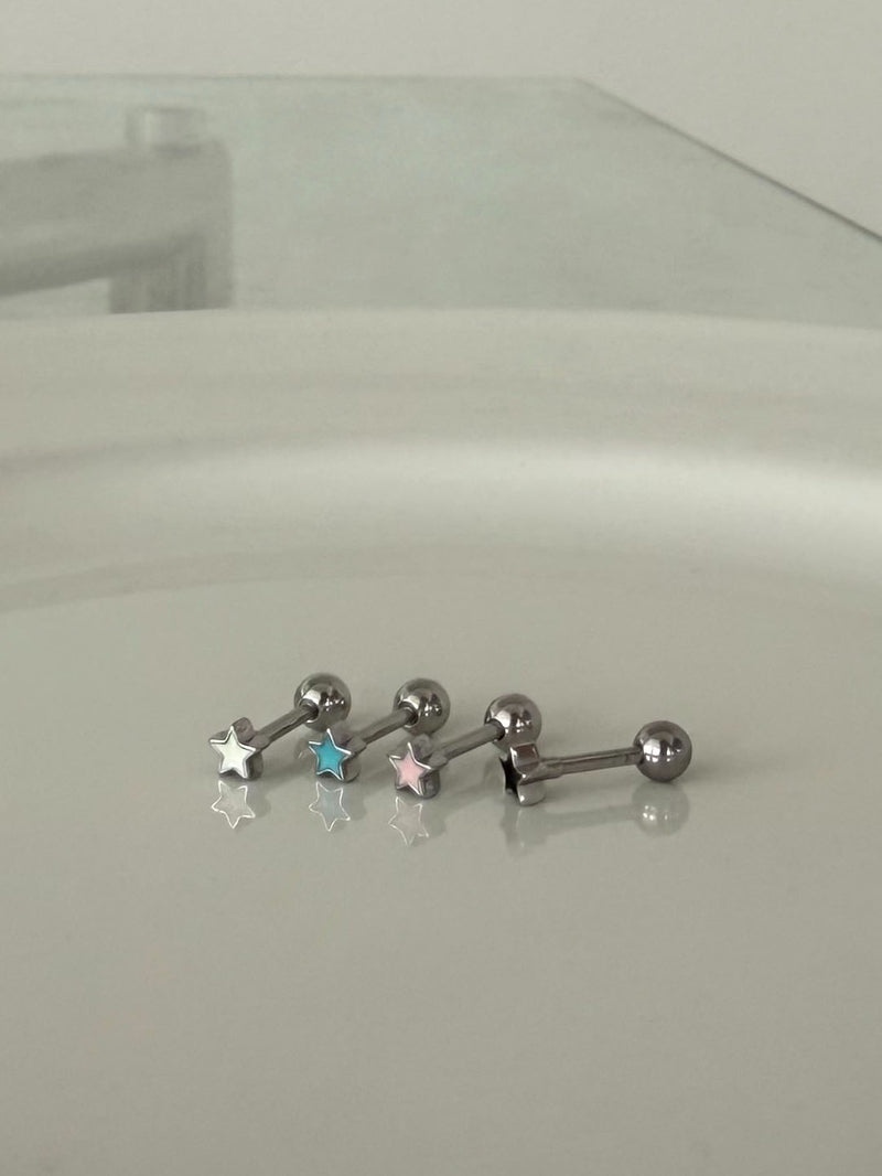 [全サージカル]ソフトカラースター ボディピアス (4Color) 16G ピアッシング