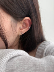 [全サージカル]シンプルキュービックライン ボディピアス (3Type) 16G ピアッシング