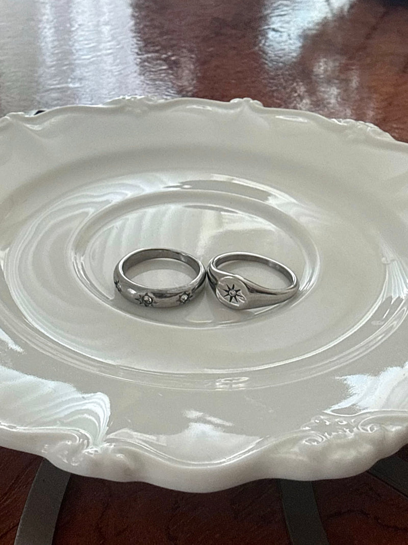 [925 Silver] Triple Cubic Sparkling Ring