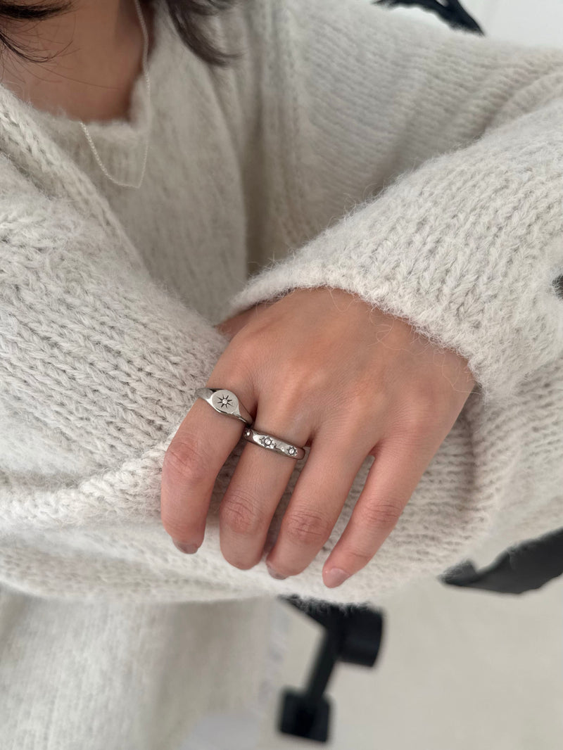 [925 Silver] Triple Cubic Sparkling Ring