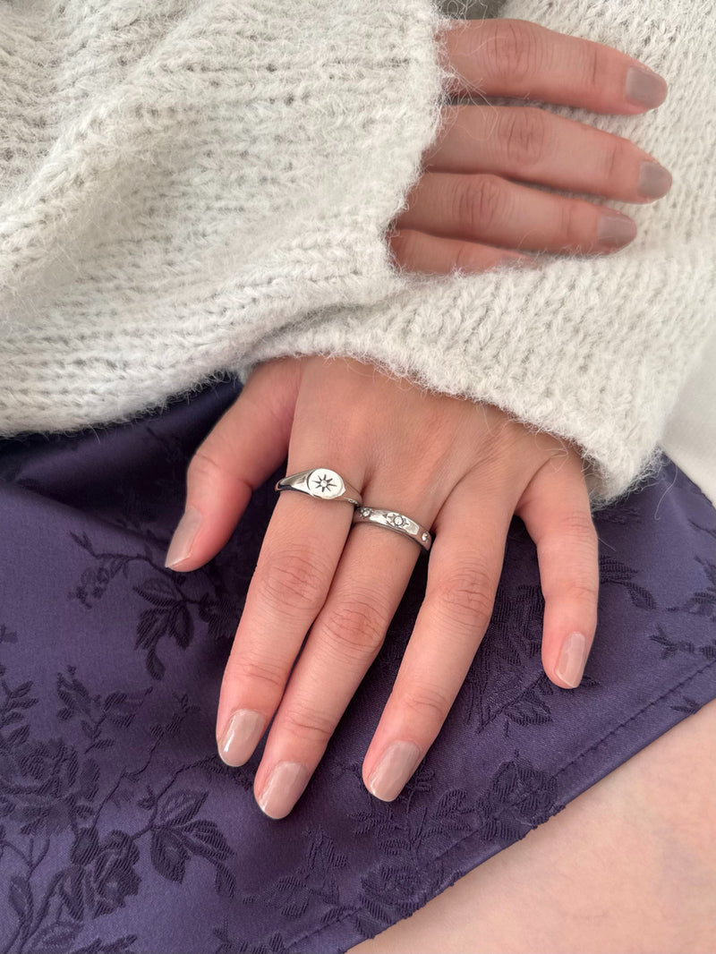 [925 Silver] Triple Cubic Sparkling Ring